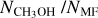 ${N_{{\rm{C}}{{\rm{H}}_3}{\rm{OH}}}}/{N_{{\rm{MF}}}}$