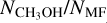 ${N_{{\rm{C}}{{\rm{H}}_3}{\rm{OH}}}}/{N_{{\rm{MF}}}}$