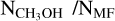 ${{\rm{N}}_{{\rm{C}}{{\rm{H}}_3}{\rm{OH}}}}/{{\rm{N}}_{{\rm{MF}}}}$
