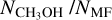 ${N_{{\rm{C}}{{\rm{H}}_3}{\rm{OH}}}}/{N_{{\rm{MF}}}}$