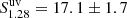 $ S_{1.28}^{\mathrm{uv}} = 17.1\pm1.7 $