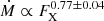 $ \dot{M} \propto F_{\mathrm{X}}^{0.77\pm0.04} $