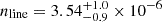 $ n_{\mathrm {line}} = 3.54_{-0.9}^{+1.0}\times 10^{-6} $