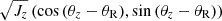 $ \sqrt{J_z}\left(\cos{(\theta_z-\theta_{\mathrm{R}}) },\sin{(\theta_z-\theta_{\mathrm{R}}})\right) $