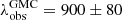 $ \lambda_{\mathrm{obs}}^{\mathrm{GMC}} = 900\pm80 $