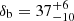$ \delta _{{\textrm {b}}} = 37^{+6}_{-10} $