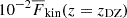$ 10^{-2}{{\overline{F}}_{\text{kin}}}(z = {z_{\text{DZ}}}) $