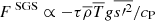 $ {{\bm F}^{\text{ SGS}}}\propto - \tau {\overline{\rho}} {\overline{T}} {{\bm g}}{\overline{{s\prime}^2}}/{c_{\text{P}}} $