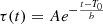 $ \tau(t) = A {e^{-\frac{t-T_0}{b}}} $