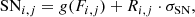 $$ \begin{aligned} \mathrm{SN}_{i,j} = g(F_{i,j})+R_{i,j}\cdot \sigma _{\rm SN}, \end{aligned} $$