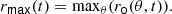 $$ \begin{aligned} r_\mathsf {max} (t) = \mathrm{max} _\theta (r_\mathsf {o} (\theta ,t)). \end{aligned} $$