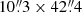 $ 10{{\overset{\prime\prime}{.}}}3\times42{{\overset{\prime\prime}{.}}}4 $