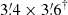 $ 3{{\overset{\prime}{.}}}4\times3{{\overset{\prime}{.}}}6^{\dagger} $
