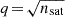 $ q\!=\!\sqrt{n_{\mathrm{sat}}} $