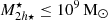 $ M^{\star}_{2h\star}\leq10^9{\,\mathrm{M}_{\odot}} $