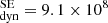 $ {}_{\mathrm {dyn}}^{\mathrm {SE}} = 9.1 \times 10^{8} $