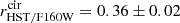 $ r_{\mathrm {HST/F160W}}^{\mathrm {cir}} = 0.36 \pm 0.02 $