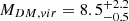 $ M_{DM,vir} = 8.5_{-0.5}^{+2.2} $