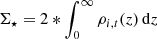$ \Sigma _\star = 2*\int _{0}^{\infty } \rho _{i,t} (z)\,{\mathrm {d}}z $