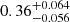 $ 0.36^{+0.064}_{-0.056} $