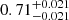$ 0.71^{+0.021}_{-0.021} $