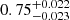 $ 0.75^{+0.022}_{-0.023} $