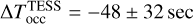 $\Delta T_\text{occ}^\text{\tess{}}=-48\pm32\,\text{sec}$