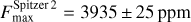$F_\text{max}^\text{\spitzer{}\,2}={3935}\pm{25}\,\text{ppm}$