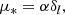 $$ \begin{aligned} \mu _*&= \alpha \delta _l ,\end{aligned} $$