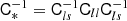$ \mathsf{C}_*^{-1} = \mathsf{C}_{ls}^{-1} \mathsf{C}_{ll} \mathsf{C}_{ls}^{-1} $
