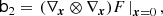 $$ \begin{aligned} \mathsf{b }_2&= \left. (\nabla _{\boldsymbol{x}} \otimes \nabla _{\boldsymbol{x}}) F \, \right|_{\boldsymbol{x} = 0} ,\end{aligned} $$