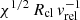 $ \chi^{1/2}\,{R_{\mathrm{cl}}}\,{v_{\mathrm{rel}}^{-1}} $