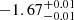 $ -1.67_{-0.01}^{+0.01} $