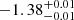 $ -1.38_{-0.01}^{+0.01} $