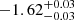 $ -1.62_{-0.03}^{+0.03} $