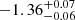 $ -1.36_{-0.06}^{+0.07} $