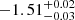 $ -1.51_{-0.03}^{+0.02} $
