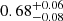 $ 0.68_{-0.08}^{+0.06} $