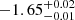 $ -1.65_{-0.01}^{+0.02} $