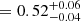 $ ={0.52}^{+0.06}_{-0.04} $