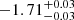 $ -1.71_{-0.03}^{+0.03} $