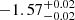 $ -1.57_{-0.02}^{+0.02} $