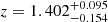 $ z = 1.402^{+0.095}_{-0.154} $