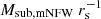 $ M_\mathrm {sub, mNFW} \ r_\mathrm {s}^{-1} $