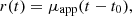 $$ r(t)=\mu _{\mathrm {app}}(t-t_{0}), $$