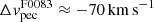 $ \Delta v^{\mathrm {{F0083}}}_{\mathrm {pec}}\approx -70\,\mathrm {km\,s^{-1}} $