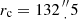 $ r_{\mathrm {c}} = 132\mbox {${{{\prime\prime \atop \cdot }}}$}5 $