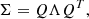 $$ \Sigma =Q \Lambda Q^{T}, $$