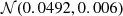 $ {\cal {{N}}} (0.0492, 0.006) $