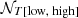 $ {\cal {{N}}}_{T[{\mathrm {low}}, \; {\mathrm {high}}]} $